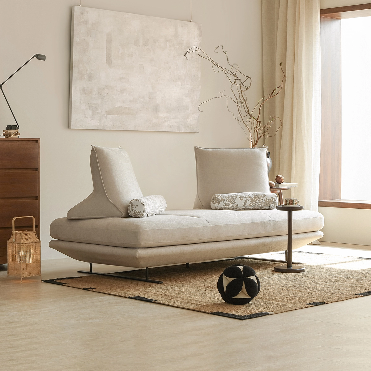 Prado 3-Seater Cotton Linen Flexible Deep Seating Sofa Bed