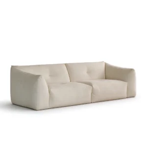 Panino 4-Seater Chenille Boucle Deep Seating Down Filled Straight Sectional Sofa