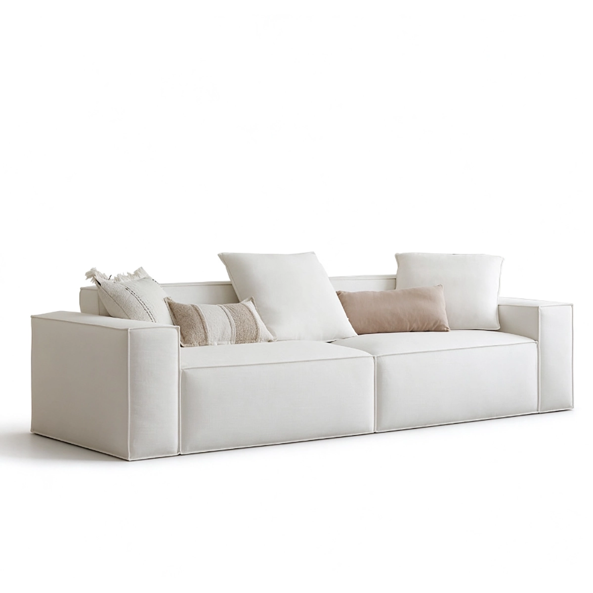 Ombra 3-Seater Linen Modular Deep Seating Sectional Sofa
