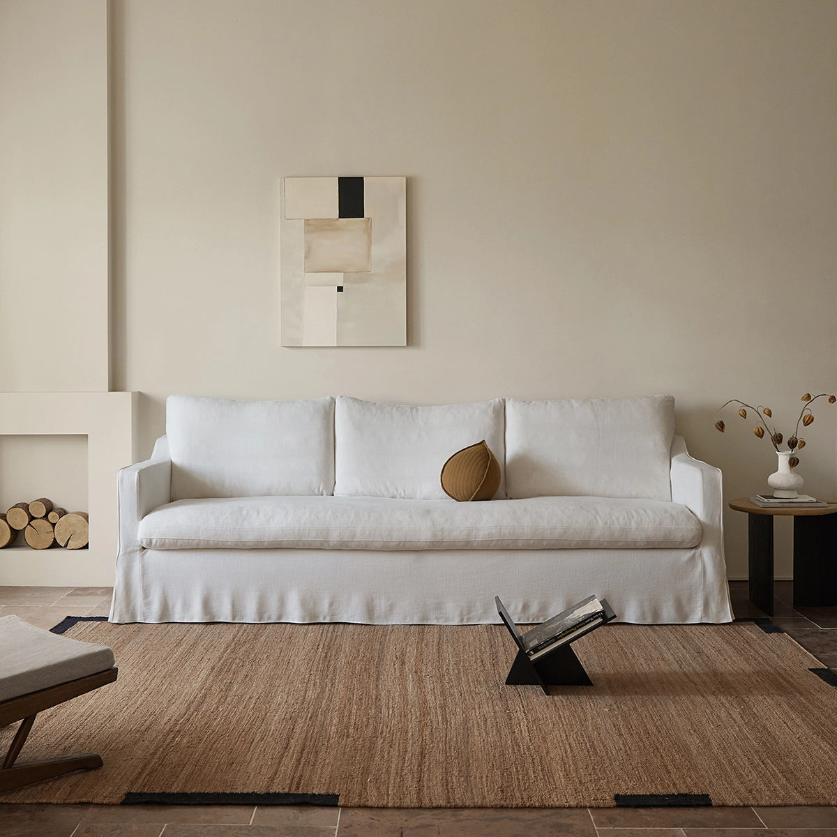 Tempo 3-Seater Linen Wabi-Sabi Deep Seating Sectional Sofa