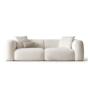 Chiffon 3-Seater Chenille Deep Seating Upholstered Sofa