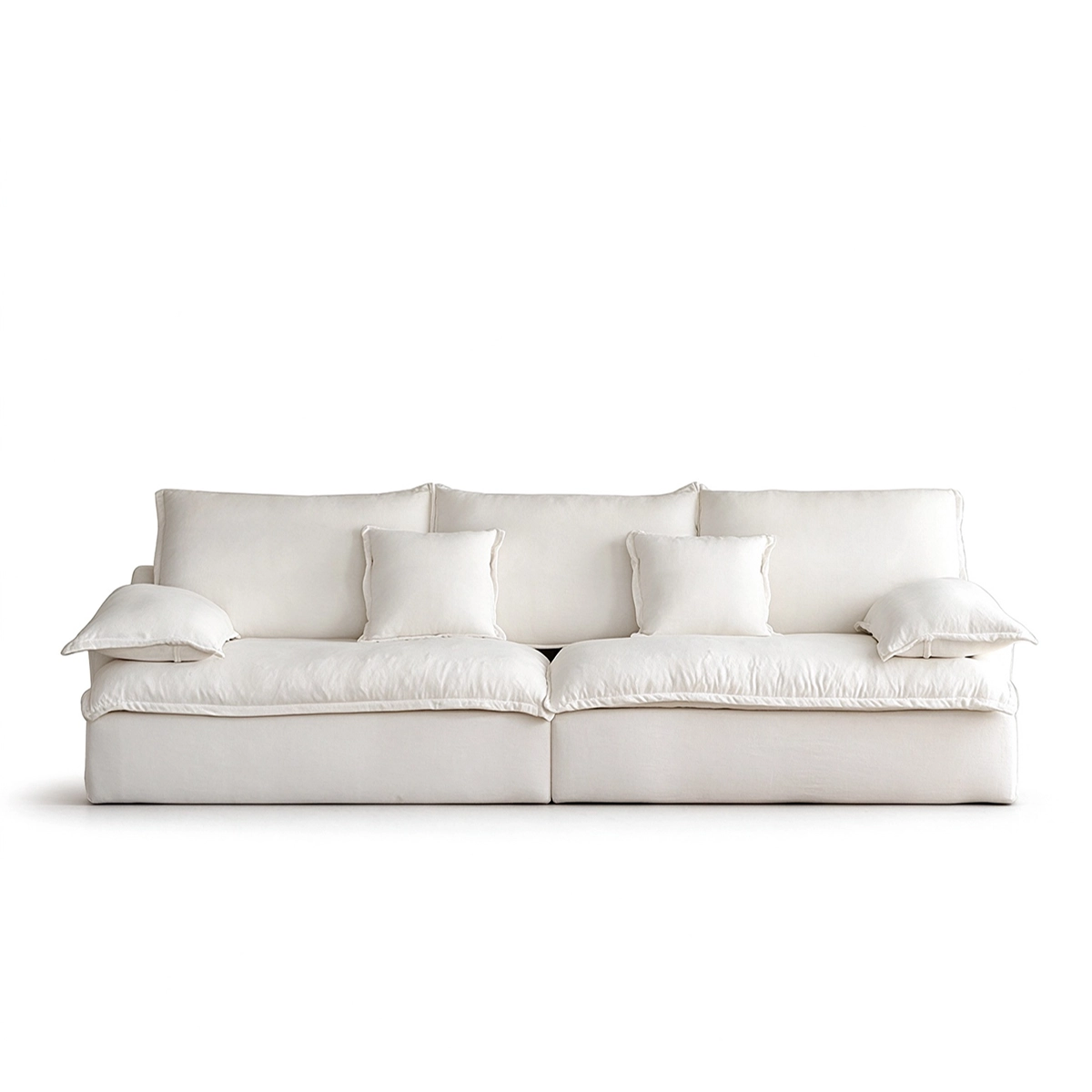 Nuvola 3-Seater Linen Wabi-Sabi Deep Seating Down Filled Sofa